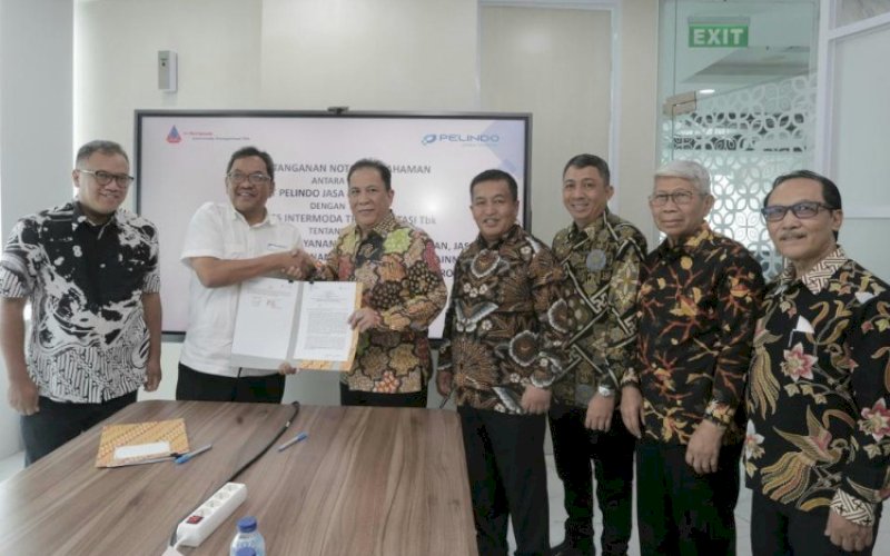 MOU. Penandatanganan Nota Kesepahaman atau Memorandum of Understanding (MoU) antara PT Humpuss Intermoda Transportasi Tbk (IDX : HITS) dan PT Pelindo Jasa Maritim (SPJM), Rabu (23/8/2023). foto: istimewa