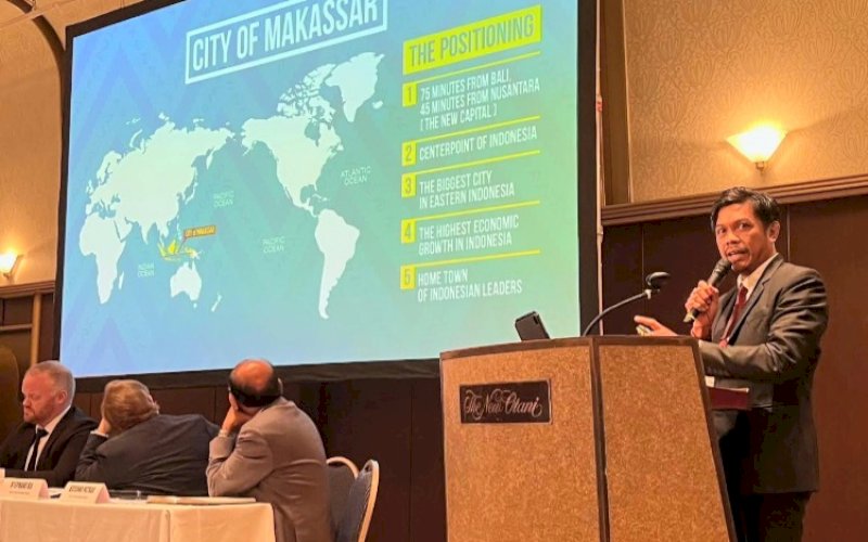 PRESENTASE. Kepala Bapenda Kota Makassar, Firman Hamid Pagarra, menjadi pembicara pada 'Regional Workshop on Strengthening Property Tax Management to Enhance Local Revenue' yang diadakan di Takaoka, Jepang, Selasa (5/9/2023). foto: istimewa