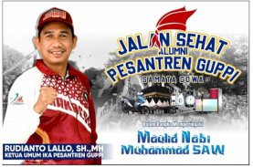 Rudianto Lallo Ajak Alumni Meriahkan Jalan Sehat IKA Pesantren Guppi Samata Gowa&nbsp;