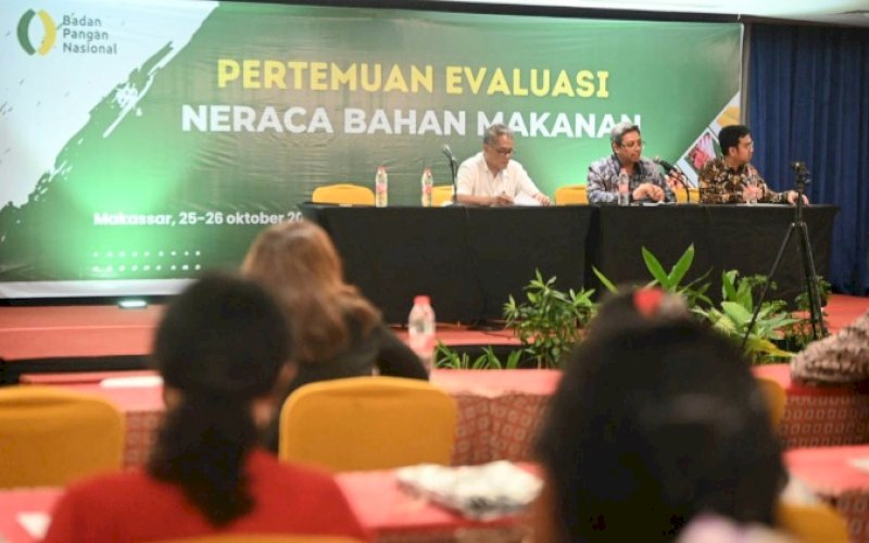 PERTEMUAN. Pertemuan Evaluasi Neraca Bahan Makanan di Hotel SwissBell Makassar, Rabu (25/10/2023). foto: istimewa