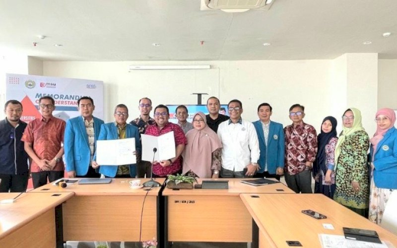 KERJA SAMA. Universitas Islam Makassar (UIM) melakukan kerja sama internasional dengan Universitas&nbsp; Management and Science (MSU) Malaysia, Kamis (12/10/2023).&nbsp;foto: istimewa