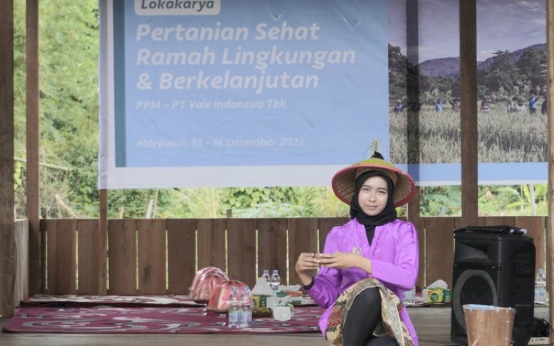 SEKOLAH LAPANG. PT Vale Indonesia Tbk (PT Vale) Indonesia Growth Project (IGP) Morowali menggelar peresmian sekaligus serah terima Sekolah Lapang Organik di Desa Ululere, Bungku Timur, Morowali, Kamis (14/12/2023). foto: istimewa