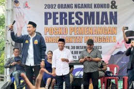 Rudianto Lallo Resmikan Posko Pemenangan Anak Rakyat di Manggala