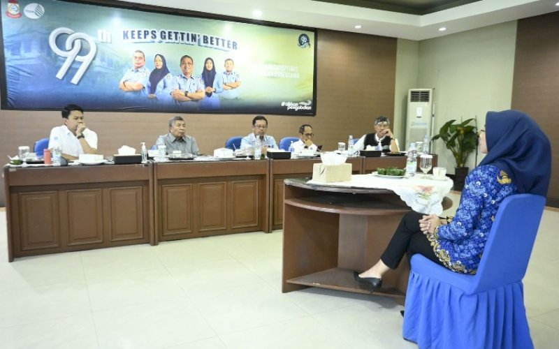 EVALUASI. Dewan Pengawas (Dewas) Perumda Air Minum Kota Makassar (PDAM Kota Makassar) melaksanakan evaluasi direksi di Aula Tirta Dharma PDAM Makassar, Rabu (17/1/2024). foto: istimewa