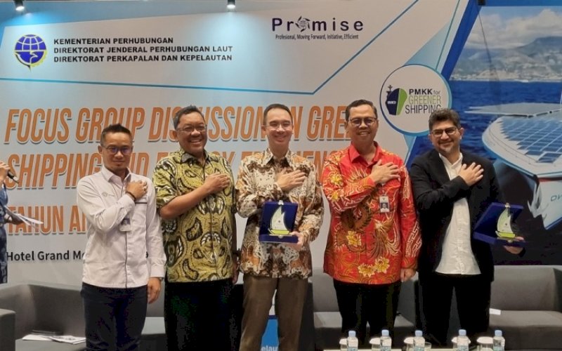FGD. PT Pelindo Jasa Maritim, Prasetyadi, di hadapan khalayak acara Focus Group Discussion on Green Shipping and Energy Efficiency di Jakarta (11/1/2024). foto: istimewa
