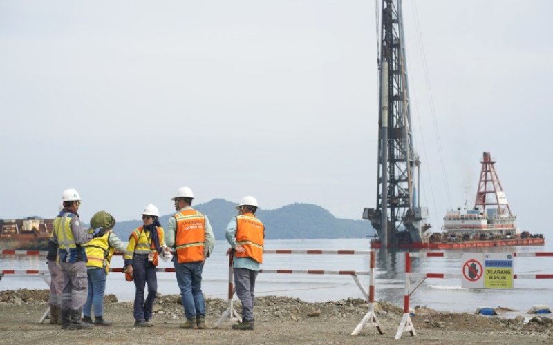 PEMBANGUNAN. PT Vale Indonesia Tbk (PT Vale) Indonesia Growth Project (IGP) Morowali terus menggenjot pembangunan di fase konstruksi dengan telah memulai pemancangan pembangunan Pelabuhan Saprolite Ore. foto: istimewa