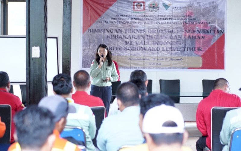 BIMTEK. PT Vale Indonesia Tbk (PT Vale) berkolaborasi dengan Direktorat Jenderal Pengendalian Perubahan Iklim (PPI) Kementerian Lingkungan Hidup dan Kehutanan (KLHK) menggelar Bimbingan Teknis (Bimtek) Pembentukan Brigade Pengendalian Karhutla PT Vale di Wooden House Nursery, Rabu-Jumat (6-8/3/2024). foto: istimewa