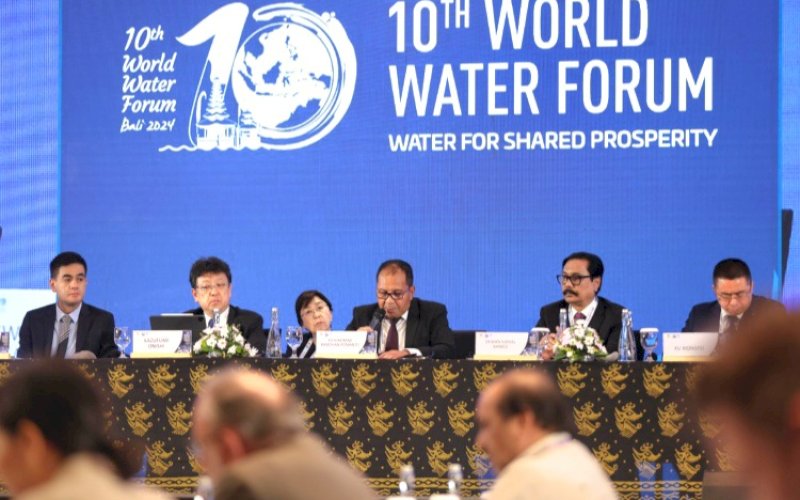 WWF 2024. Wali Kota Makassar, Moh Ramdhan Pomanto (tengah), menjadi narasumber dan penanggap di 10th World Water Forum (WWF) 2024 di Bali. foto: istimewa
