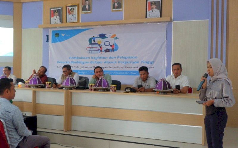 BIMBEL. Pelaksanaan program Bimbingan Belajar (Bimbel) Masuk Perguruan Tinggi yang digelar PT Vale Indonesia selama 20 hari, 15 April hingga 5 Mei 2024 di Hotel Amaris Makassar. foto: istimewa