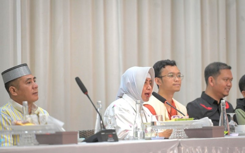 INIMI. Pasangan Calon Wali Kota dan Wakil Wali Kota Makassar, Indira Jusuf Ismail-Ilham Ari Fauzi A Uskara (Indira-Ilham Fauzi) mengumumkan Syamsu Rizal sebagai Ketua Tim Pemenangan di DP Hall, Jl Amirullah, Kota Makassar, Rabu (18/9/2024). foto: istimewa