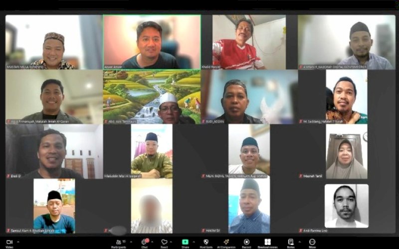 TRAINING CENTER. Korpri Sulbar bersama panitia melakukan training center secara virtual kepada kafilah Sulbar yang akan mengikuti MTQ Korpri VII 2024, Kamis (10/10/2024). foto: istimewa