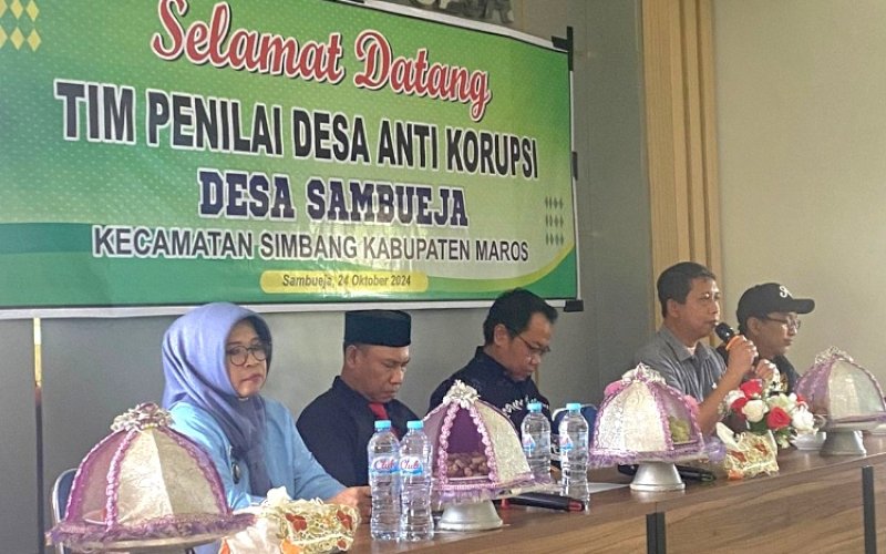 VISITASI. Tim Penilai Desa Antikorupsi Provinsi Sulsel kembali melanjutkan agenda penilaian Desa Antikorupsi dengan melakukan visitasi ke Desa Sambueja, Kecamatan Simbang, Kabupaten Maros, Kamis (24/20/2024). foto: istimewa