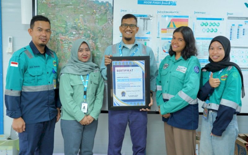 PENGHARGAAN. PT Vale Indonesia Tbk (PT Vale) Indonesia Growth Project (IGP) Morowali sebagai bagian dari Group MIND ID berhasil meraih penghargaan prestisius dari Asosiasi Dinas Kesehatan Seluruh Indonesia (Adinkes). foto: istimewa