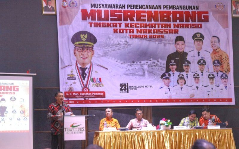 MUSRENBANG. Plh Sekda Kota Makassar, Andi Muh Yasir, resmi membuka Musrenbang Kecamatan Mariso, Kota Makassar untuk Tahun Anggaran 2025 di Travellers Hotel Pinisi Makassar, Kamis (23/1/2025). foto: istimewa