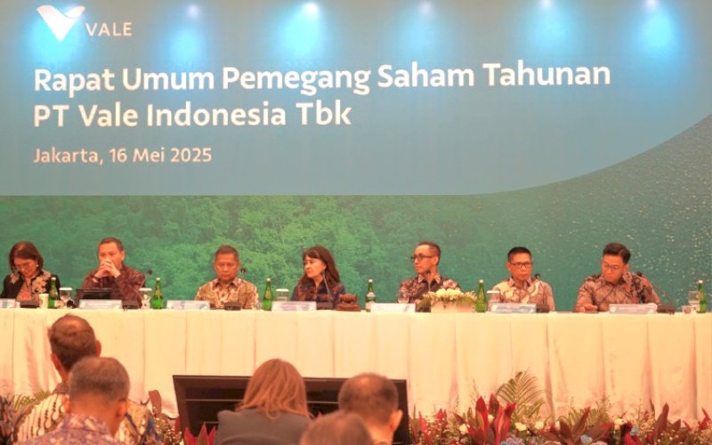 RUPST. PT Vale Indonesia Tbk (PT Vale), perusahaan tambang nikel terintegrasi dan berkelanjutan terkemuka di Indonesia, menyelenggarakan Rapat Umum Pemegang Saham Tahunan (RUPST) untuk tahun buku yang berakhir pada 31 Desember 2024, Jumat (16/5/2025). foto: istimewa