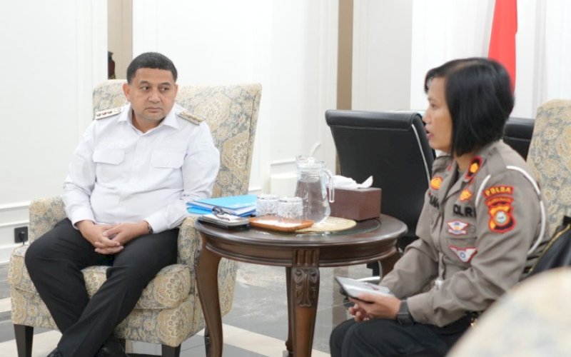 PERTEMUAN. Wali Kota Makassar, Munafri Arifuddin, menerima audiensi jajaran Ditlantas Polda Sulsel, Rabu (25/6/2025). foto: istimewa