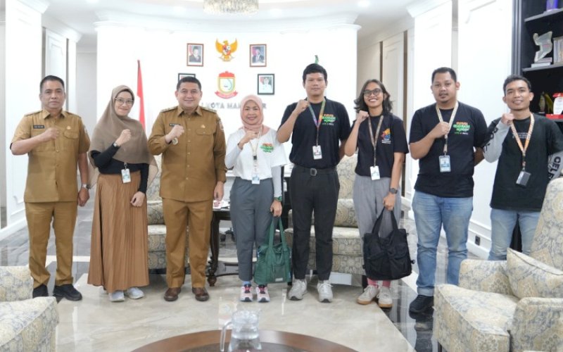 AUDIENSI. Tim Pekan Olahraga Nipah saat melakukan audiensi dengan Wali Kota Makassar, Munafri Arifuddin, di Kantor Balai Kota Makassar, Selasa (22/72025). foto: istimewa