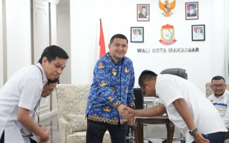 SAMBUTAN. Wali Kota Makassar, Munafri Arifuddin, menyambut kehadiran KPID Sulsel di Balai Kota Makassar, Rabu (17/9/2025). foto: istimewa