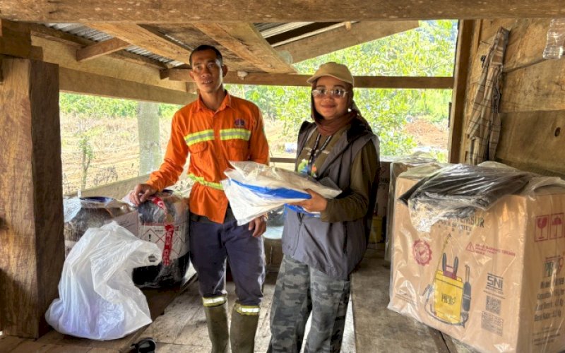 BANTUAN. PT Vale Indonesia Tbk memberikan bantuam untuk warga terdampak di Kecamatan Towuti, Luwu Timur. foto: istimewa