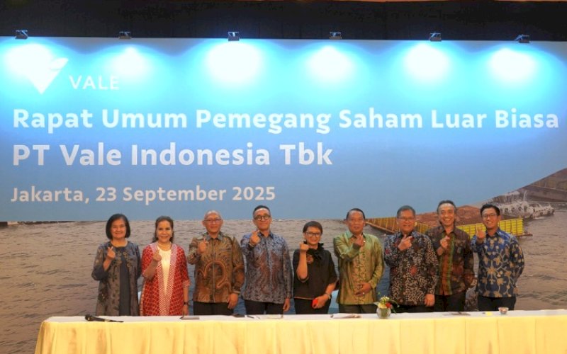 RUPSLB. PT Vale Indonesia Tbk (PT Vale), menyelenggarakan Rapat Umum Pemegang Saham Luar Biasa (RUPSLB) secara fisik di Financial Hall, Graha CIMB Niaga, Jakarta, Selasa (23/9/2025). foto: istimewa