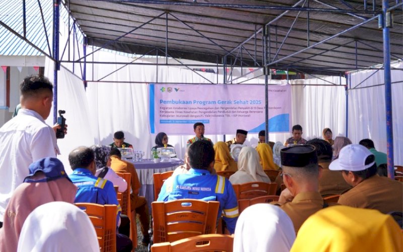 GERAK SEHAT. PT Vale Indonesia Tbk (PT Vale) kolaborasi bersama Dinas Kesehatan, Pengendalian Penduduk dan Keluarga Berencana (Dinkes PP dan KB) Morowali menggelar program Gerak Sehat 2025. foto: istimewa