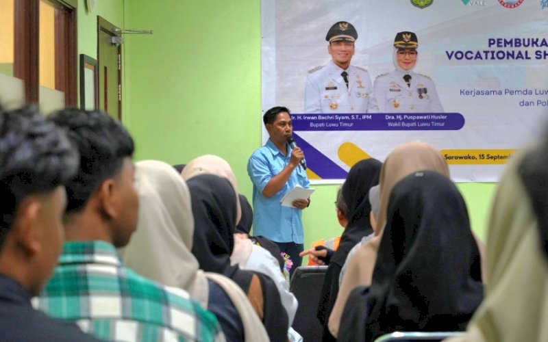 PELATIHAN. PT Vale Indoensia Tbk bersama Pemkab Luwu Timur, dan Politeknik Sorowako (Poliwako) menggelar Vocational Short-Term Training (VST) dengan fokus pada tiga bidang utama yang paling relevan dengan kebutuhan industri saat ini: pengelasan, kelistrikan, dan administrasi bisnis. foto: istimewa