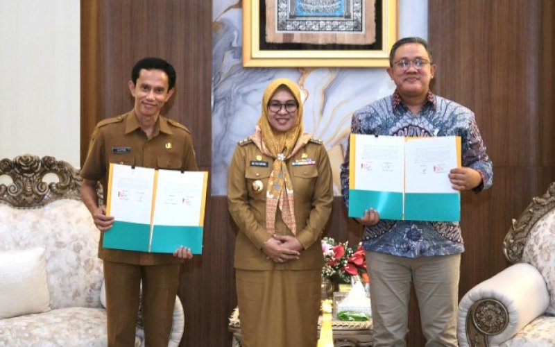 KERJA SAMA. RSUD Syekh Yusuf Kabupaten Gowa melakukan kerja sama dengan PT Bank Syariah Indonesia Persero Tbk tentang Pemanfaatan Fasilitas Jasa dan Layanan Perbankan Syariah di Rumah Jabatan Bupati Gowa, Senin (26/1/2026). foto: istimewa