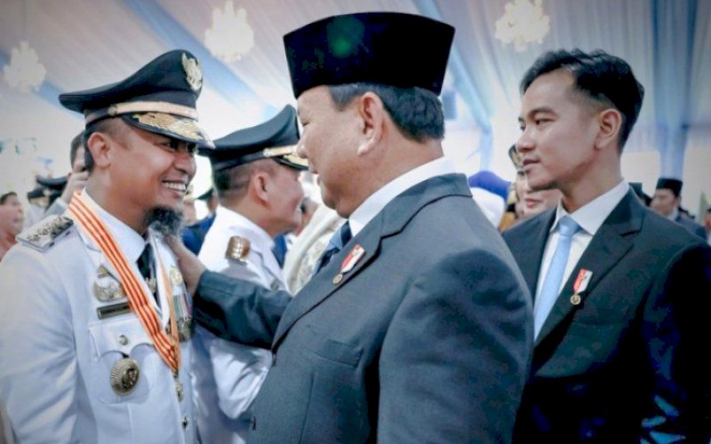 PELANTIKAN. Gubernur Sulsel Andi Sudirman Sulaiman saat dilantik Presiden RI Prabowo Subianto, 20 Februari 2025 lalu. foto: istimewa
