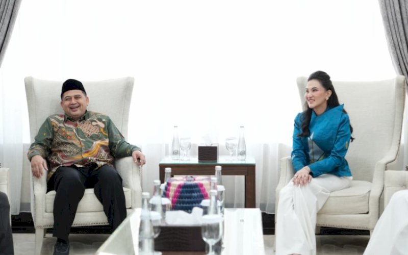 PERTEMUAN. Wali Kota Makassar Munafri Arifuddin menerima kunjungan Gubernur Maluku Utara (Malut) Sherly Tjoanda di Rumah Jabatan Wali Kota Makassar, Sabtu (28/3/2026). foto: istimewa