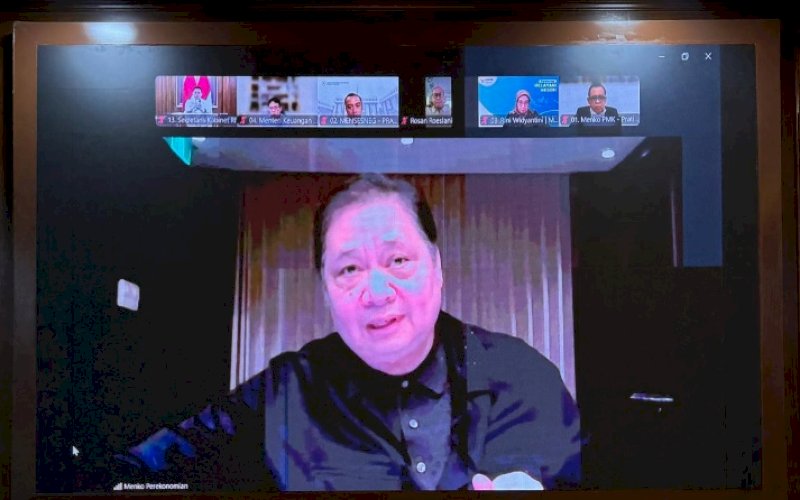 RAPAT. Suasana rapat koordinasi lintas K/L secara daring dari Jakarta, Senin (23/3/2026). foto: istimewa