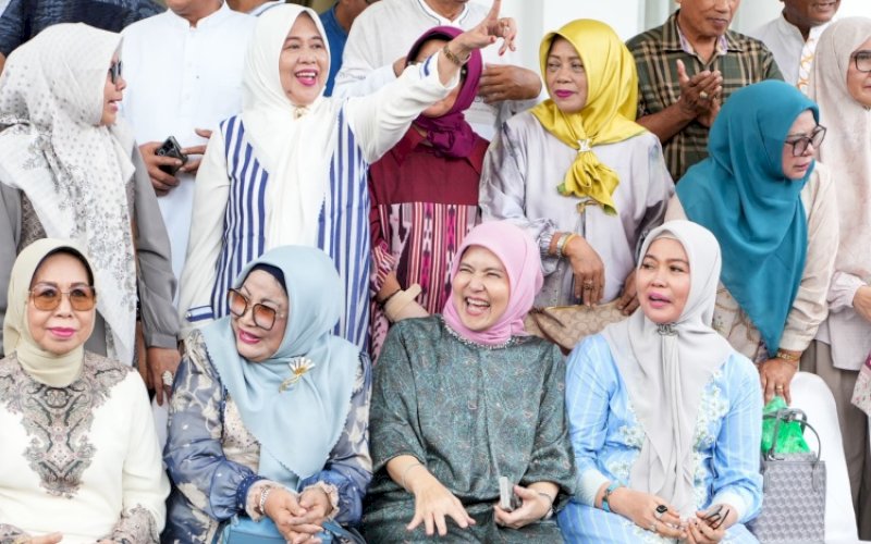 HALALBIHALAL. Wakil Wali Kota Makassar, Aliyah Mustika Ilham, menggelar acara Halalbihalal bersama Purnabakti PNS Pemkot Makassar di Rumah Jabatan Wakil Wali Kota Makassar, Jumat (3/4/2026). foto: istimewa