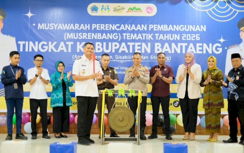 MUSRENBANG. Bupati Bantaeng, M Fathul Fauzy Nurdin, menghadiri sekaligus membuka secara resmi Musrenbang Tematik 2026 Tingkat Kabupaten Bantaeng di Gedung Balai Kartini Bantaeng, Rabu (1/3/2026). foto: istimewa
