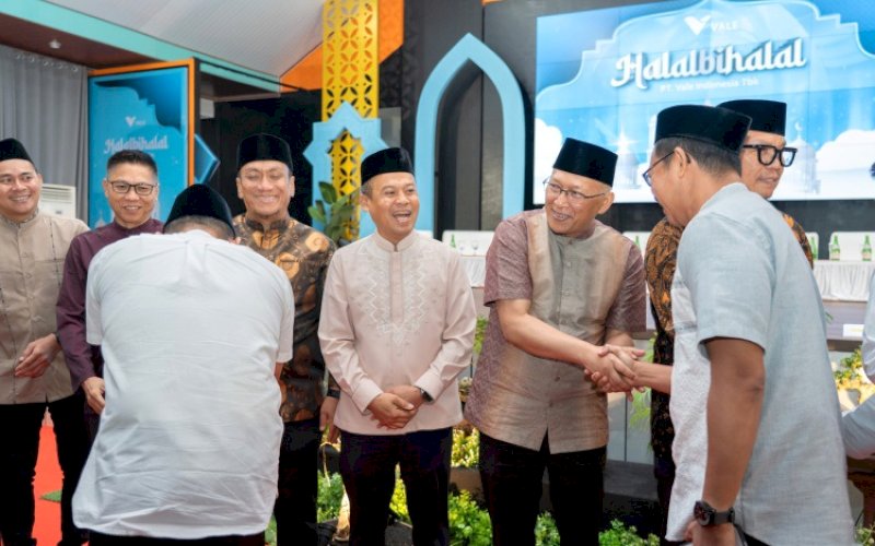 HALALBIHALAL. Suasana Halalbihalal dihadiri manajemen dan karyawan PT Vale Indonesia, Bupati Luwu Timur Irwan Bachri Syam, pihak terkait serta jajaran Forkopimda di Sorowako, Lutim, Jumat (17/4/2026). foto: istimewa