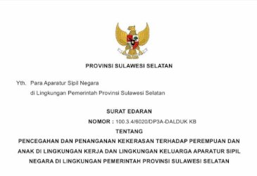 Pemprov Sulsel Terbitkan Edaran Antikekerasan terhadap Perempuan dan Anak bagi ASN