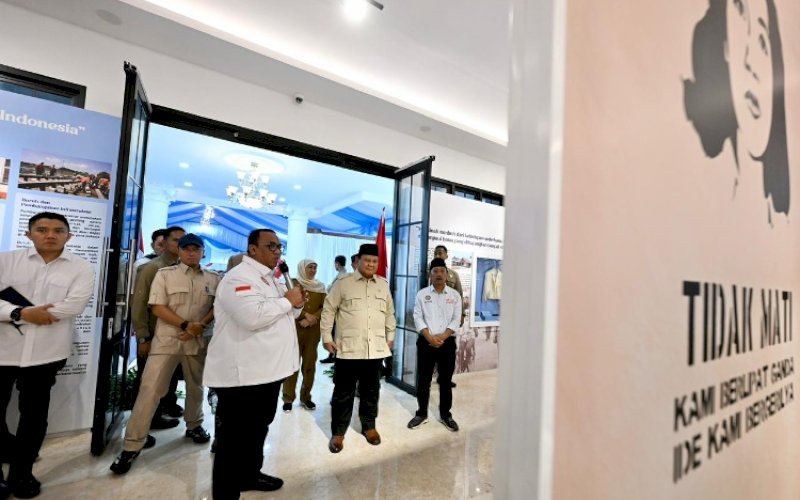 PERESMIAN. Presiden Prabowo Subianto meresmikan Museum Ibu Marsinah dan Rumah Singgah di Desa Nglundo, Kecamatan Sukomoro, Kabupaten Nganjuk, Jawa Timur, Sabtu (16/5/2026). foto: istimewa