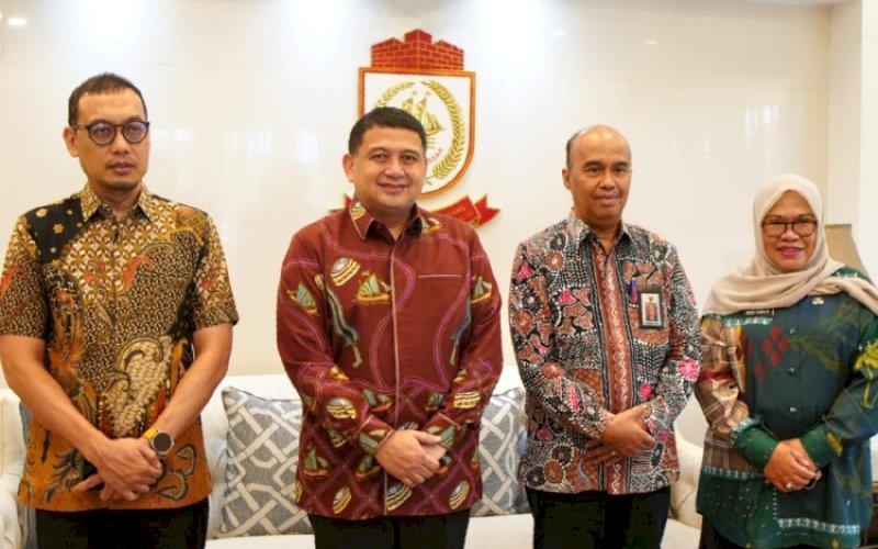 PERTEMUAN. Wali Kota Makassar Munafri Arifuddin bertemu Kepala Pusjar SKMP LAN RI Makassar Muhammad Aswad beserta tim kajian LAN RI di Rumah Jabatan Wali Kota Makassar, Kamis (4/6/2026). foto: istimewa