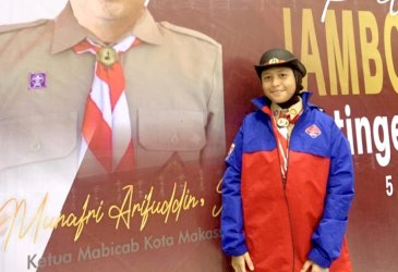 Andi Ratu Dhafitha Yuslim Wakili Kwarcab Makassar di Jambore Nasional XII Cibubur 2026
