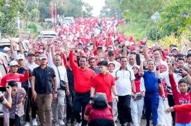 Hari Pramuka Ke-65 di Bone, Gubernur Sulsel dan Mentan Lepas Ribuan Peserta Jalan Sehat