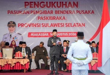 Andi Sudirman Sulaiman Kukuhkan 73 Paskibraka Sulsel, Siap Kibarkan Sang Merah Putih