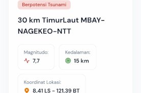 Gempa Magnitudo 7,7 Guncang NTT, Terasa hingga Sulsel, BMKG Keluarkan Peringatan Potensi Tsunami