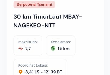 Gempa Magnitudo 7,7 Guncang NTT, Terasa hingga Sulsel, BMKG Keluarkan Peringatan Potensi Tsunami