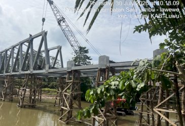 Berkat Bantuan Keuangan Pemprov Sulsel Rp16 Miliar, Jembatan Salujambu Penghubung Luwu-Lutra Segera Difungsikan