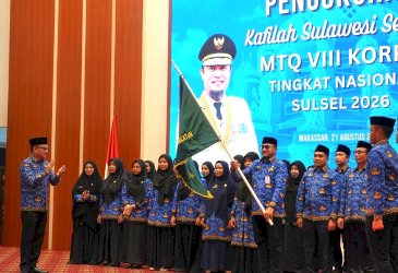 Sekda Lepas Kafilah MTQ VIII Korpri Nasional 2026 Sulsel, Tekankan ASN Berakhlak dan Berintegritas