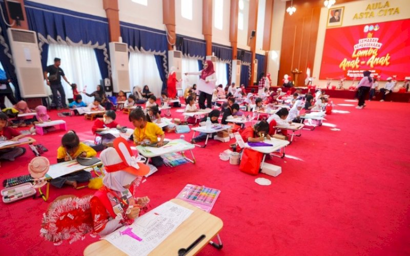Lomba Mewarnai Meriahkan Dirgahayu RI Ke-81 di Lingkungan Pemprov Sulsel