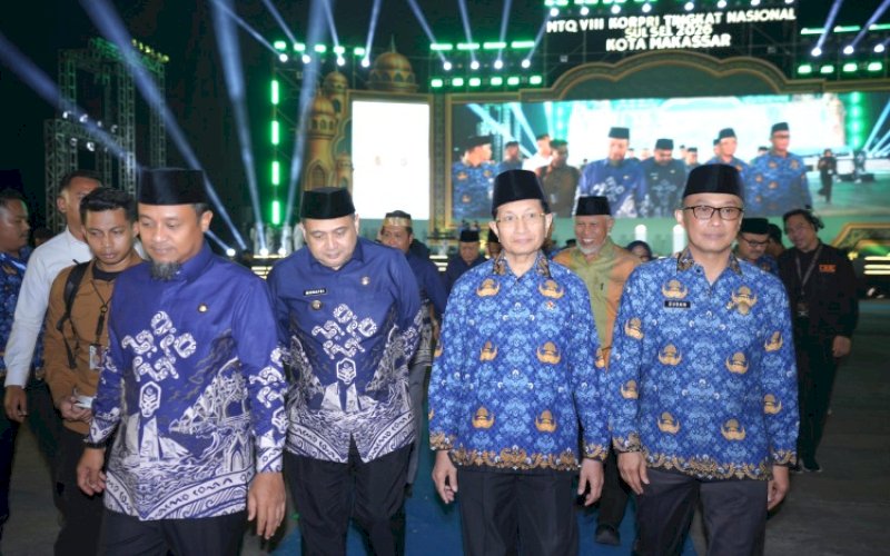 MTQ KORPRI. Menteri Agama Republik Indonesia, Nasaruddin Umar, saat hadir membuka MTQ VIII Korpri Tingkat Nasional 2026 resmi dibuka di Kota Makassar, Senin (24/8/2026) malam. foto: istimewa