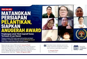 PWI Sulsel Gagas Anugerah Award bagi Tokoh Inspiratif