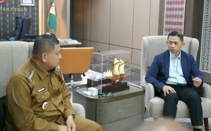 PERTEMUAN. Wali Kota Makassar Munafri Arifuddin bertemu manajemen General Manager PLN UID Sulselrabar Edyansyah di Balai Kota Makassar, Selasa (1/9/2026). foto: istimewa