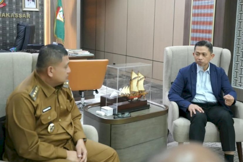 PERTEMUAN. Wali Kota Makassar Munafri Arifuddin bertemu manajemen General Manager PLN UID Sulselrabar Edyansyah di Balai Kota Makassar, Selasa (1/9/2026). foto: istimewa
