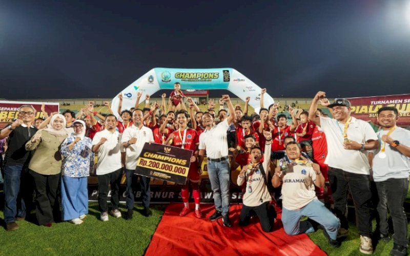 Piala Gubernur Sulsel 2026: Bone Juara, Sidrap Runner Up, Luwu dan Jeneponto Peringkat Ketiga