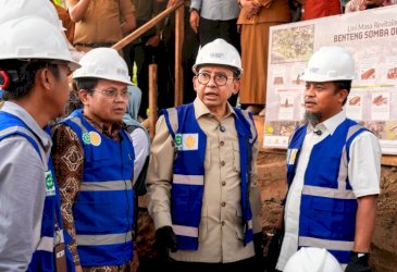 Andi Sudirman Sulaiman Bersama Menteri Kebudayaan Letakkan Batu Pertama Revitalisasi Benteng Somba Opu